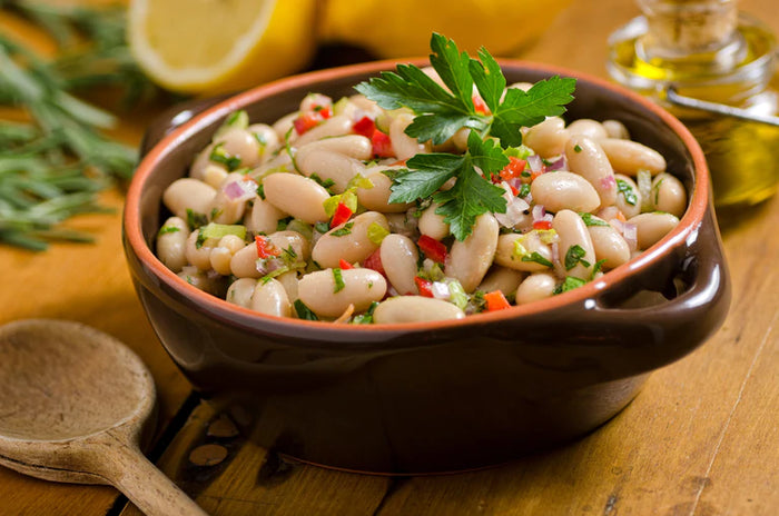 White bean and mint salad