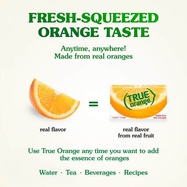 One packet equals one orange wedge