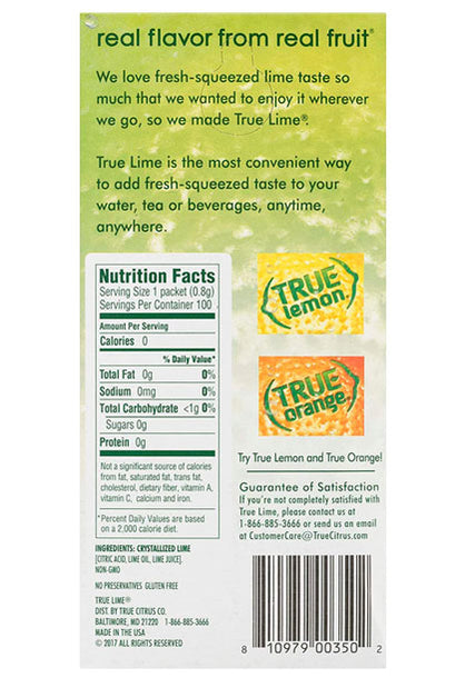 Nutrition and ingredients, crystalized lime, citric acid, lime oil, lime juice