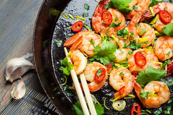 Sauteed Shrimp with Coconut Oil
