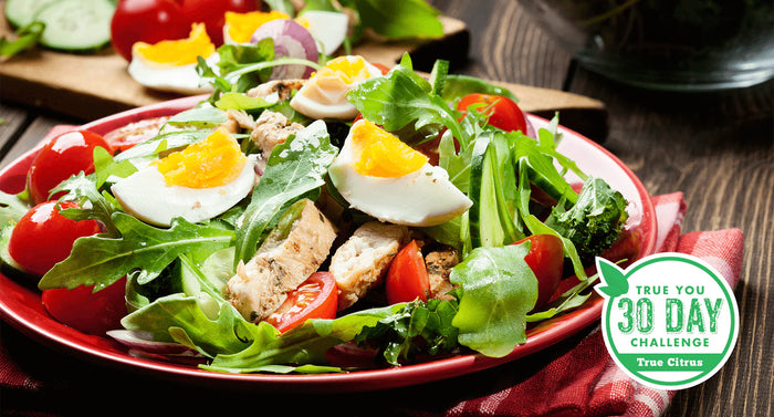 Healthy True Lemon cobb salad with chicken