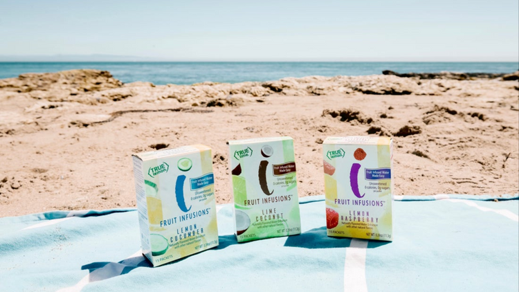 True Lemon Fruit Infusions, which are perfect to Take To The Beach To Stay Hydrated and Have Fun!