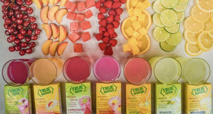 assortment of true citrus flavored drink mixes
