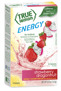 A 6-count box of True Lemon Energy Strawberry Dragonfruit.