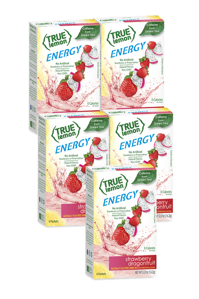 True Lemon Energy Strawberry Dragonfruit 5-Pack Hydration Kit.