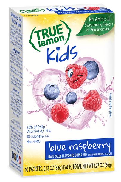 10-count box of True Lemon Kids Blue Raspberry.