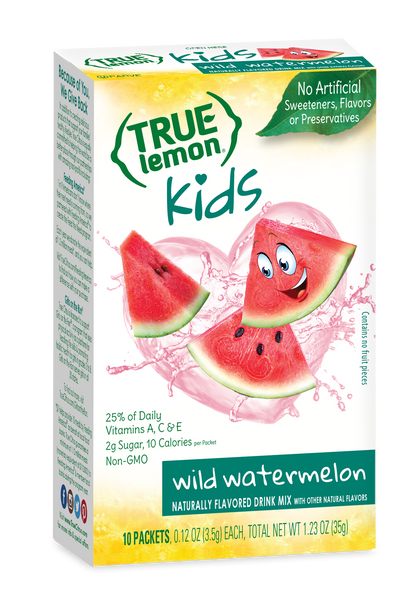 A 10-count box of True Lemon Kids Wild Watermelon.